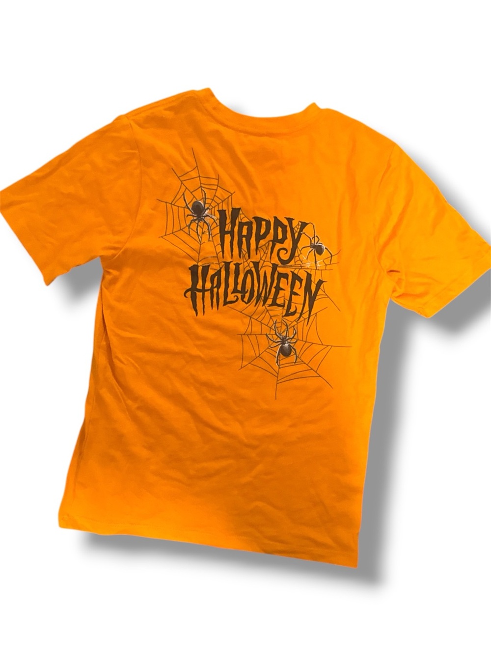 Wonder Nation Boys Halloween Orange Graphic Short Sleeve T-Shirt Size L (10-12)